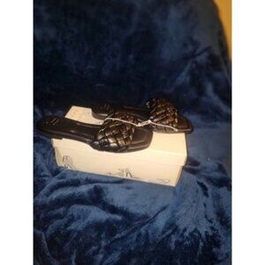 A New Day Women's Carissa Woven Slide Sandal Black-Size 6 Memory Foam